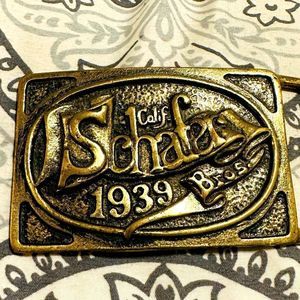 Calif Schafer Bros 1930 Brass belt  buckle